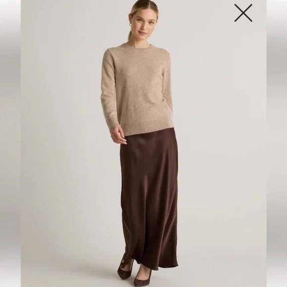 Quince 100% Mongolian Cashmere Crewneck Sweater in Tan - Picture 7 of 9